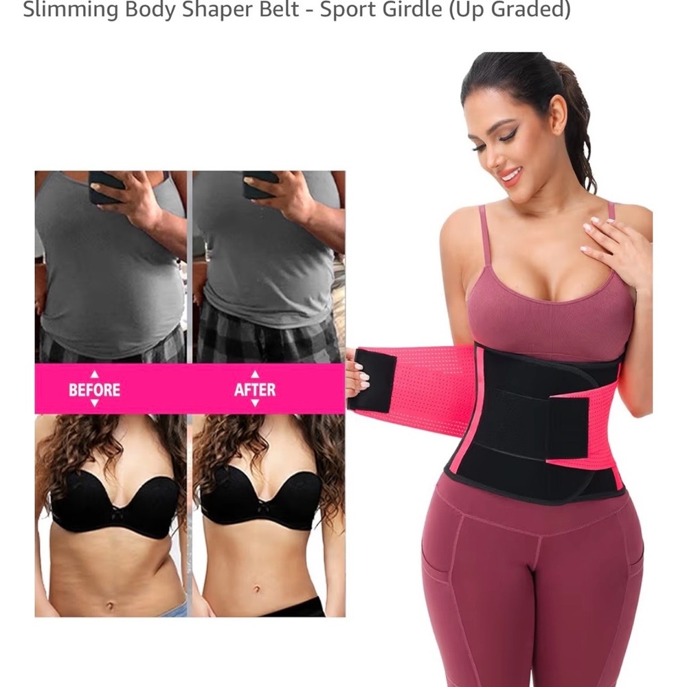 High-Compression Pink Waist Trainer Belt for Women - Sport Girdle